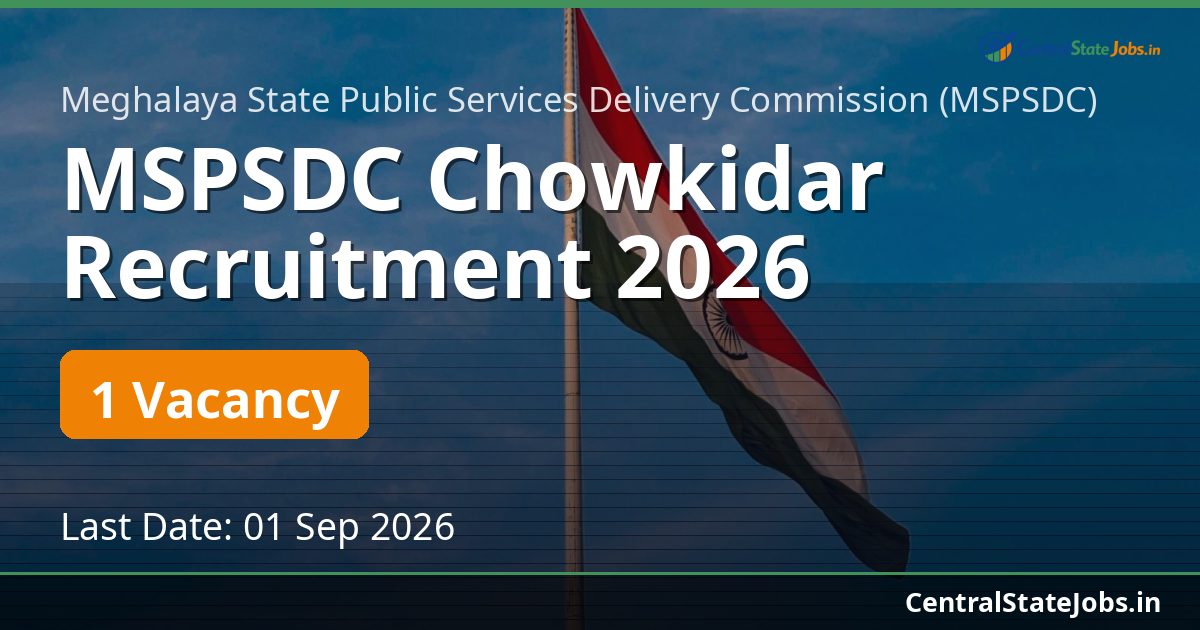 MSPSDC Chowkidar Recruitment 2026