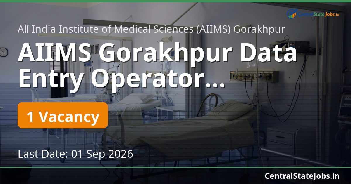 AIIMS Gorakhpur Data Entry Operator Recruitment 2026