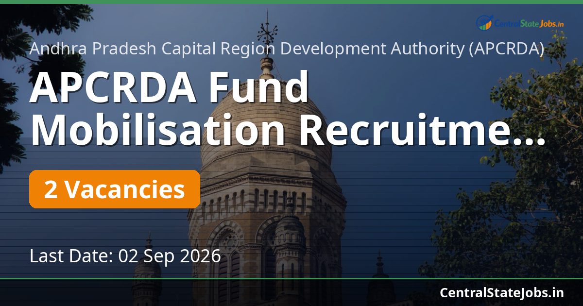 APCRDA Fund Mobilisation Recruitment 2026