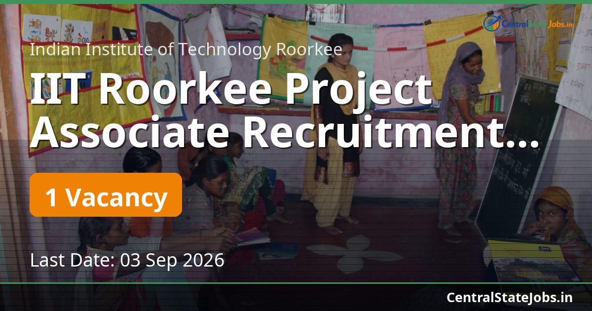 IIT Roorkee Project Associate Recruitment 2026