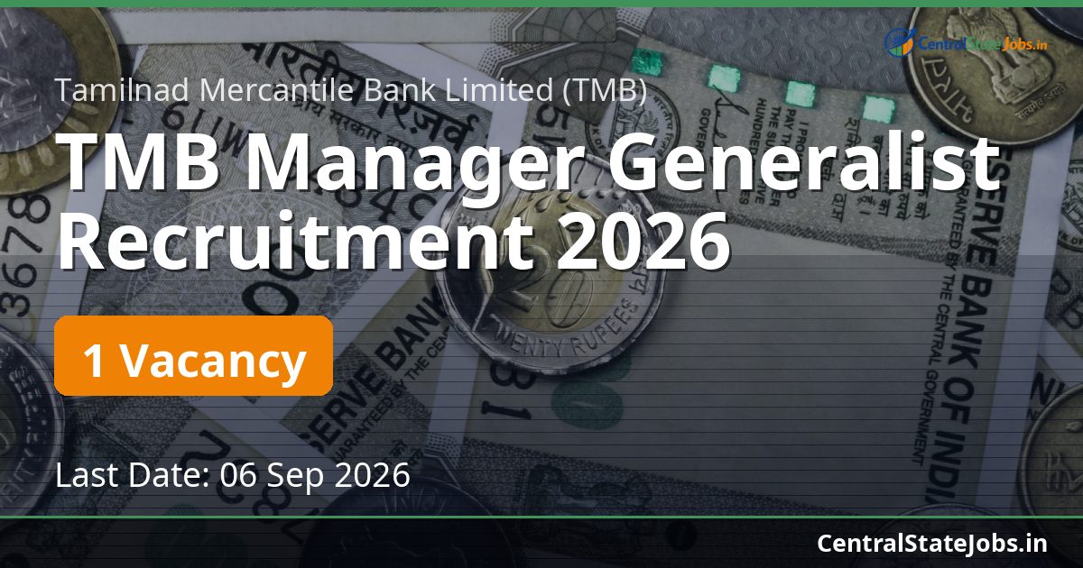 TMB Manager Generalist Recruitment 2026