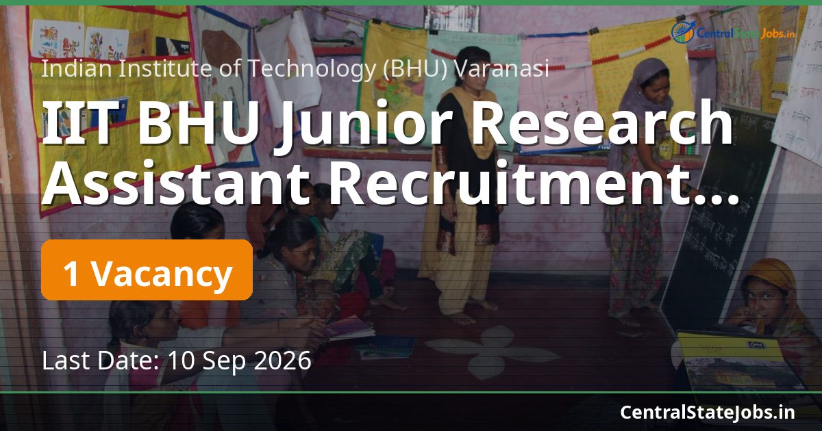 IIT BHU Junior Research Assistant Recruitment 2026