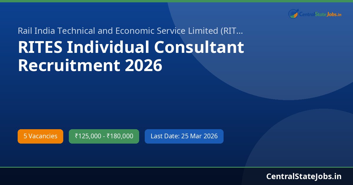 RITES Individual Consultant Recruitment 2026