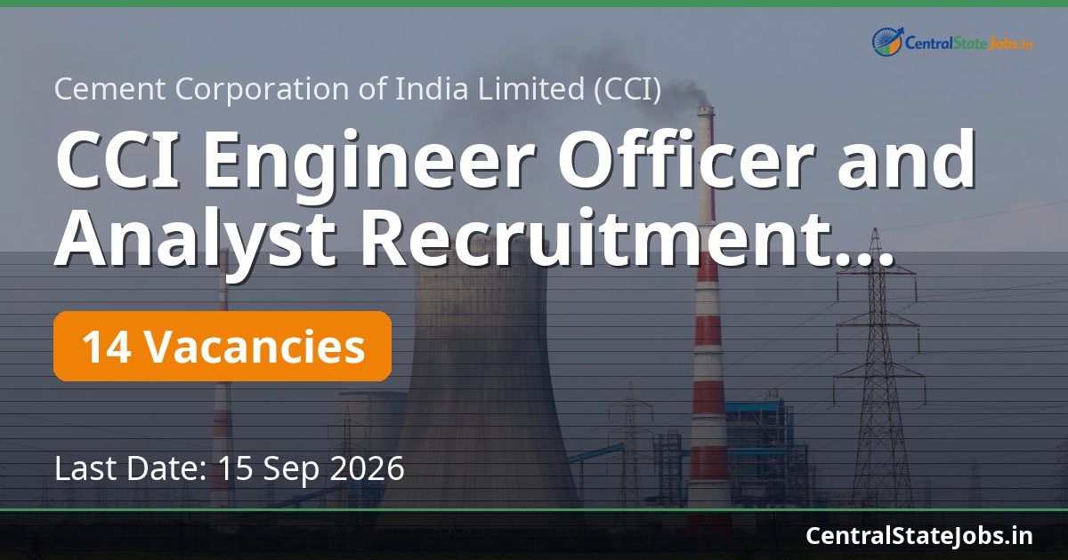 CCI Engineer Officer and Analyst Recruitment 2026