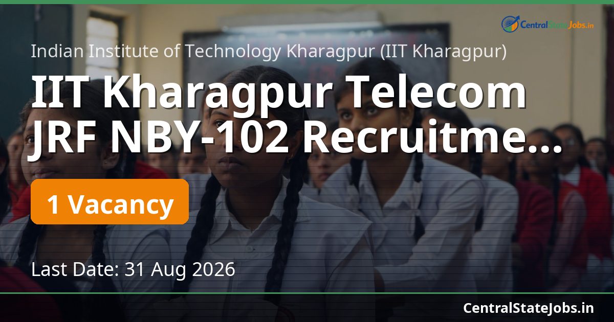 IIT Kharagpur Telecom JRF NBY-102 Recruitment 2026