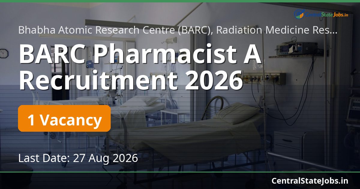 BARC Pharmacist A Recruitment 2026