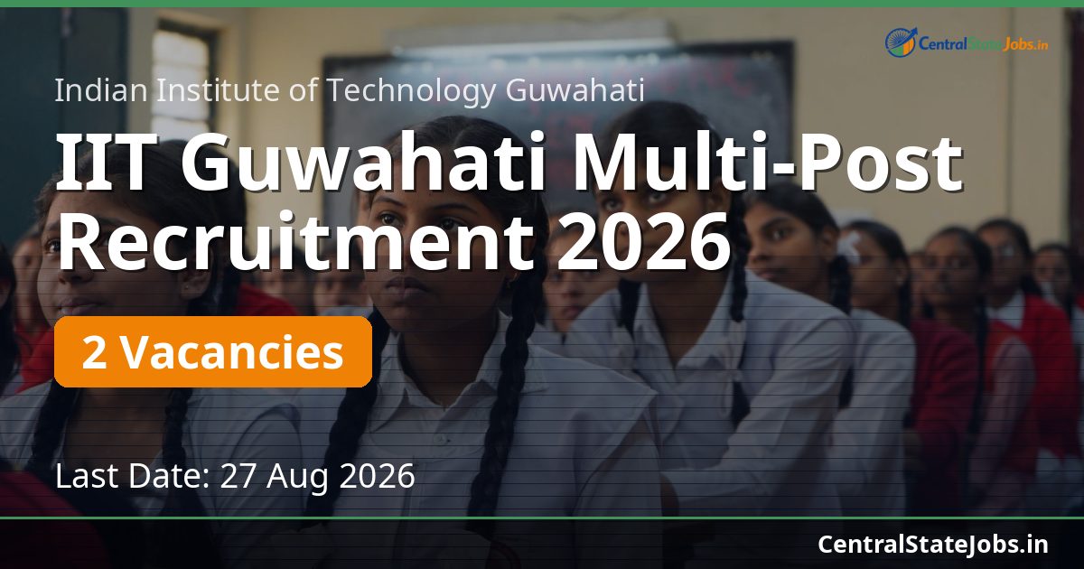 IIT Guwahati Multi-Post Recruitment 2026