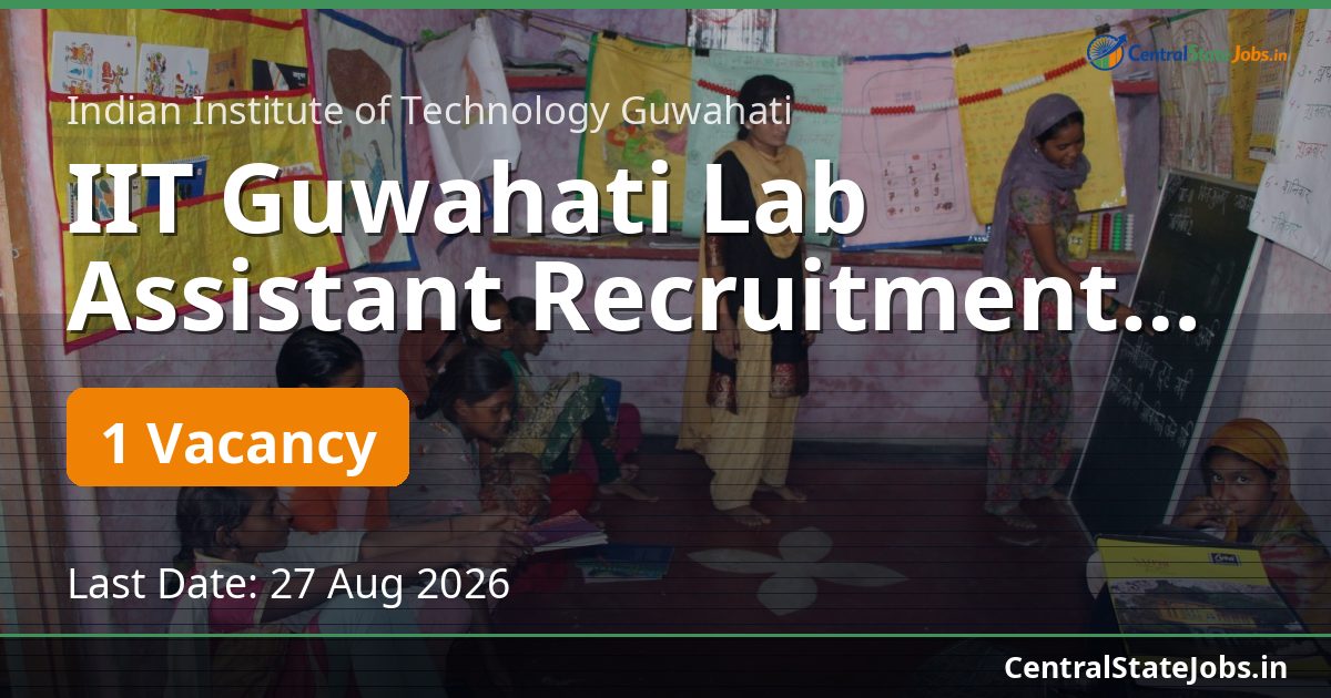 IIT Guwahati Lab Assistant Recruitment 2026