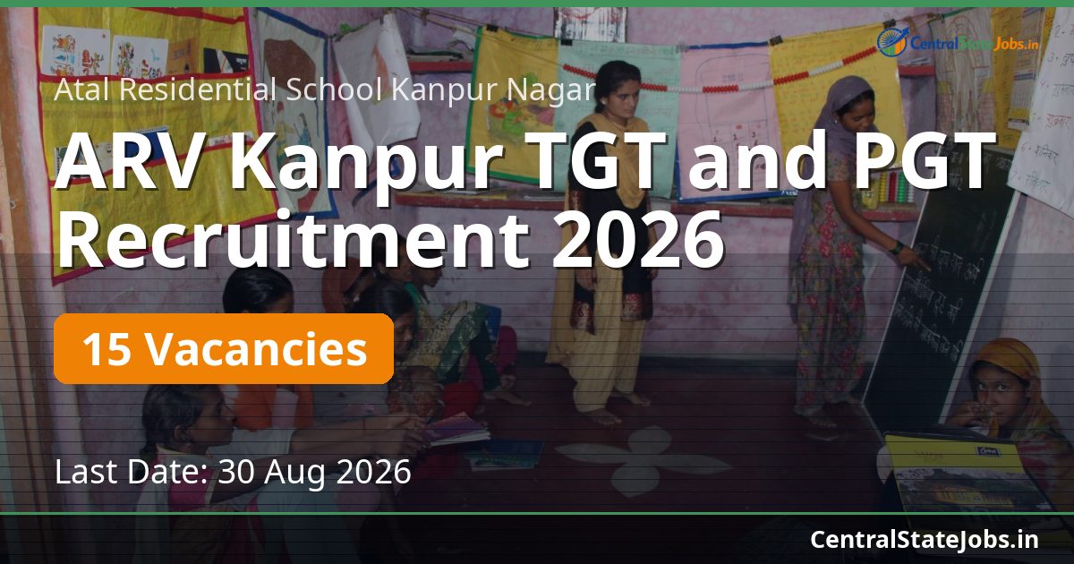 ARV Kanpur TGT and PGT Recruitment 2026