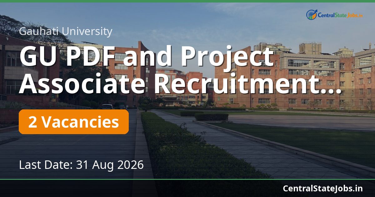 GU PDF and Project Associate Recruitment 2026