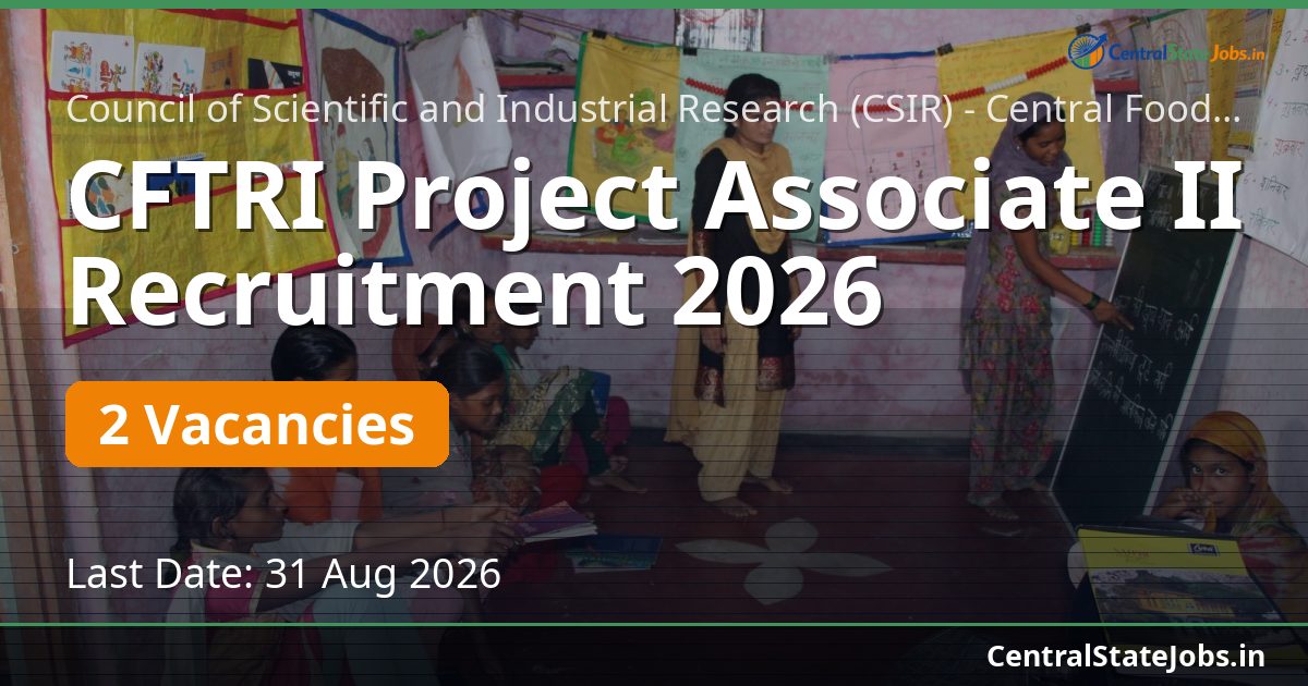 CFTRI Project Associate II Recruitment 2026