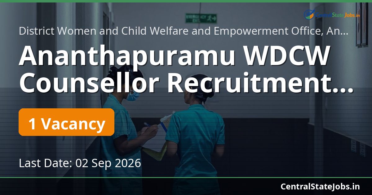 Ananthapuramu WDCW Counsellor Recruitment 2026