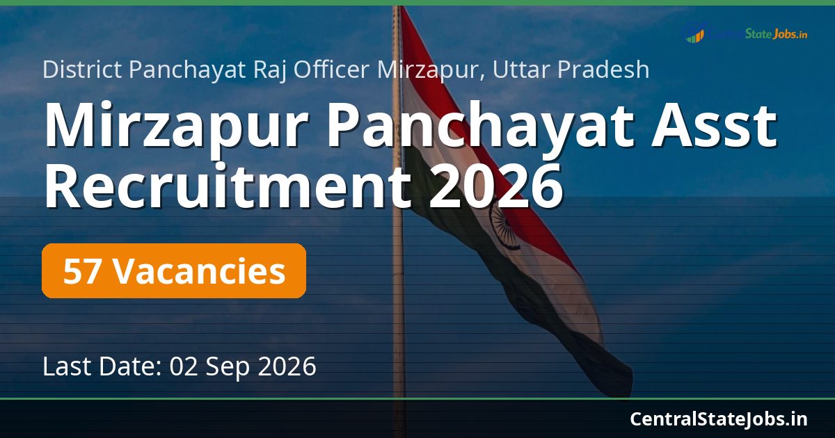 Mirzapur Panchayat Asst Recruitment 2026 — 57 Vacancies