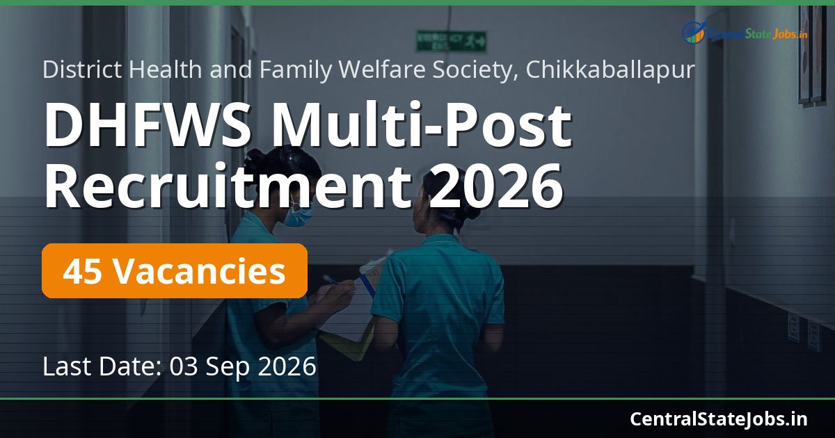 DHFWS Multi-Post Recruitment 2026 — 45 Vacancies