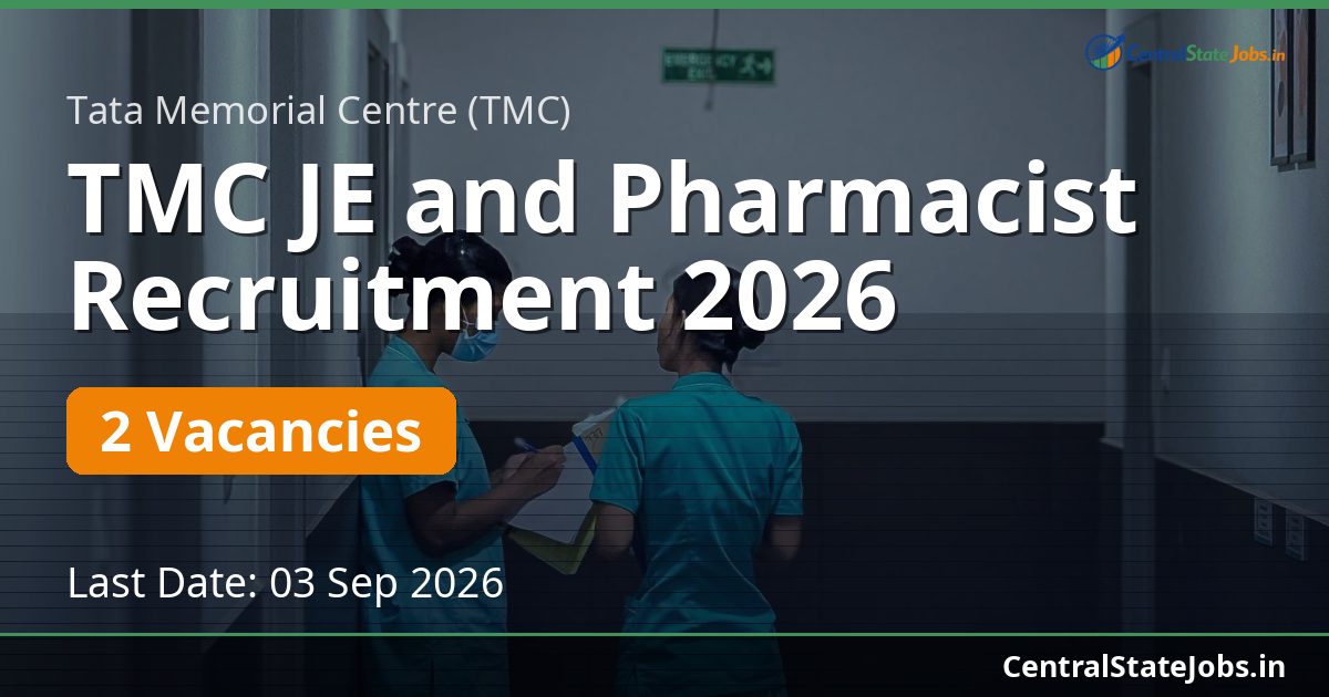 TMC JE and Pharmacist Recruitment 2026