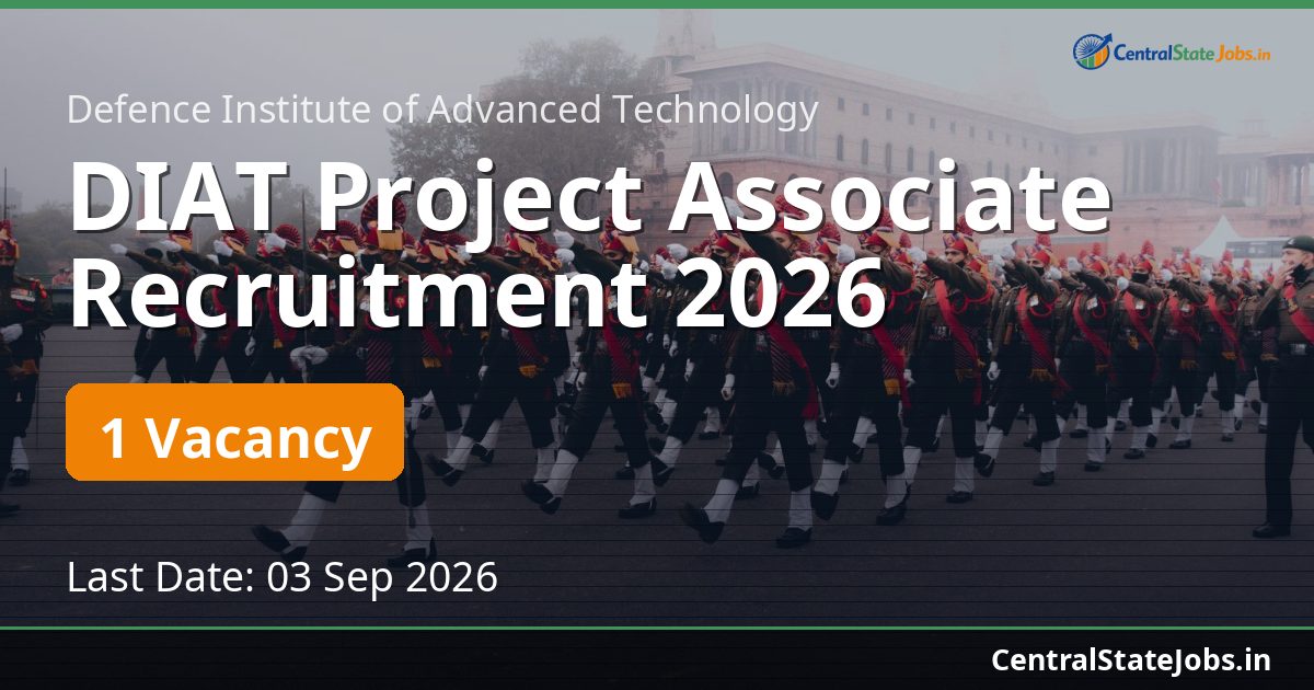DIAT Project Associate Recruitment 2026
