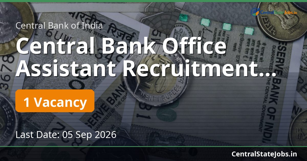 Central Bank Office Assistant Recruitment 2026