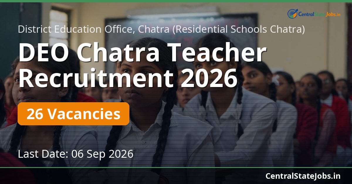 DEO Chatra Teacher Recruitment 2026