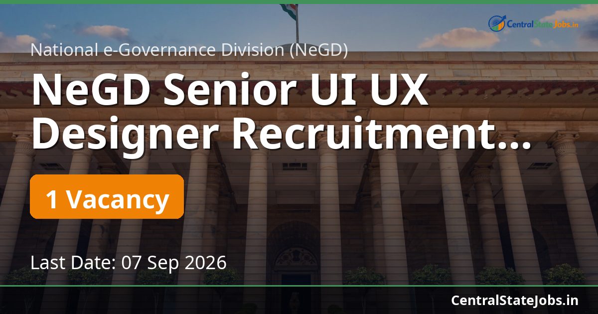 NeGD Senior UI UX Designer Recruitment 2026