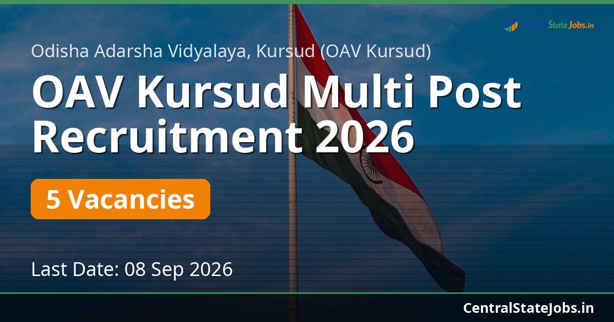 OAV Kursud Multi Post Recruitment 2026