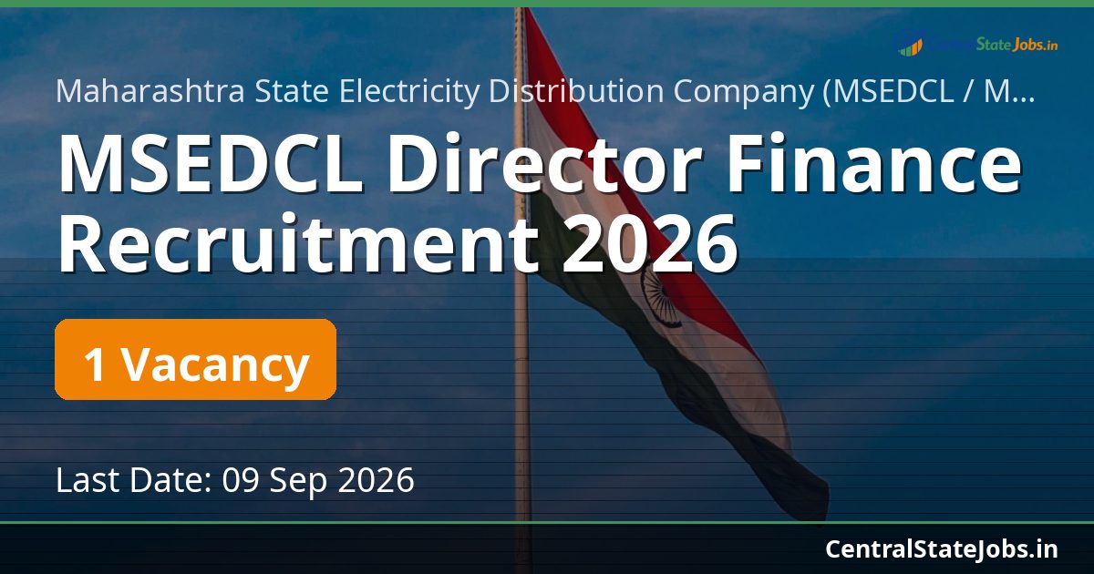 MSEDCL Director Finance Recruitment 2026