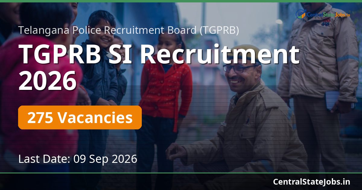 TGPRB SI Recruitment 2026 — 275 Vacancies