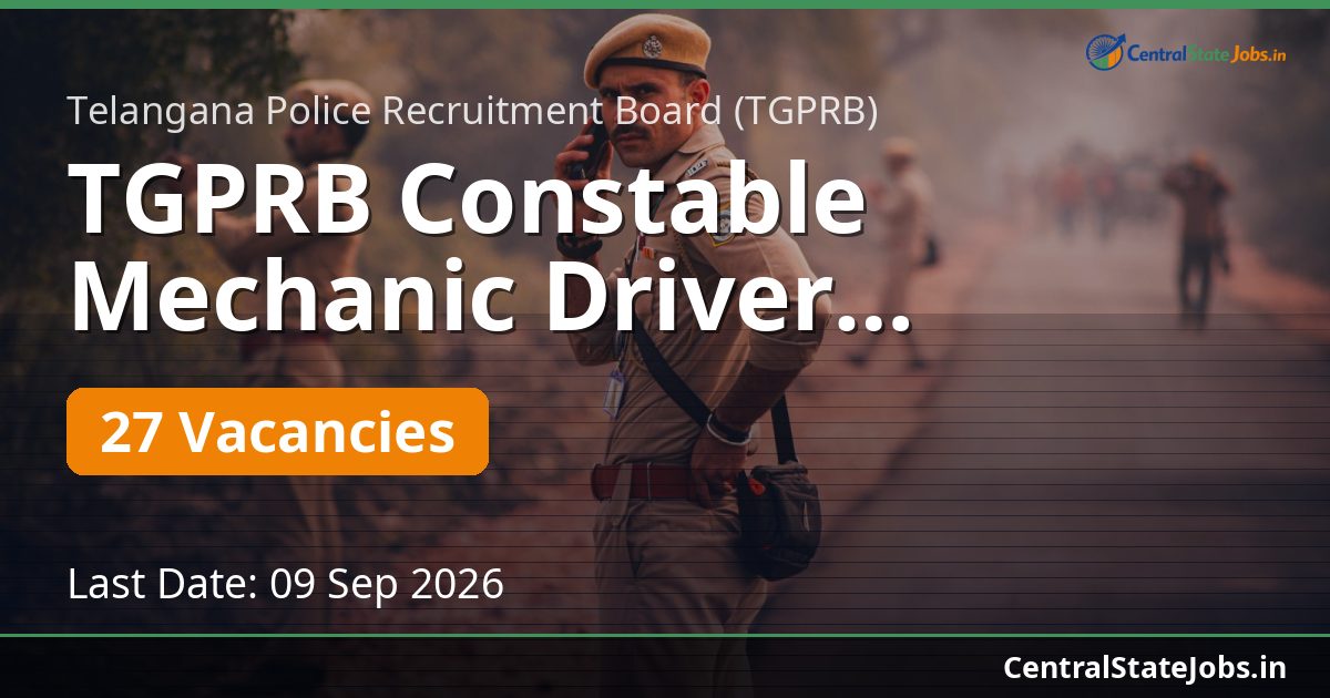 TGPRB Constable Mechanic Driver Recruitment 2026