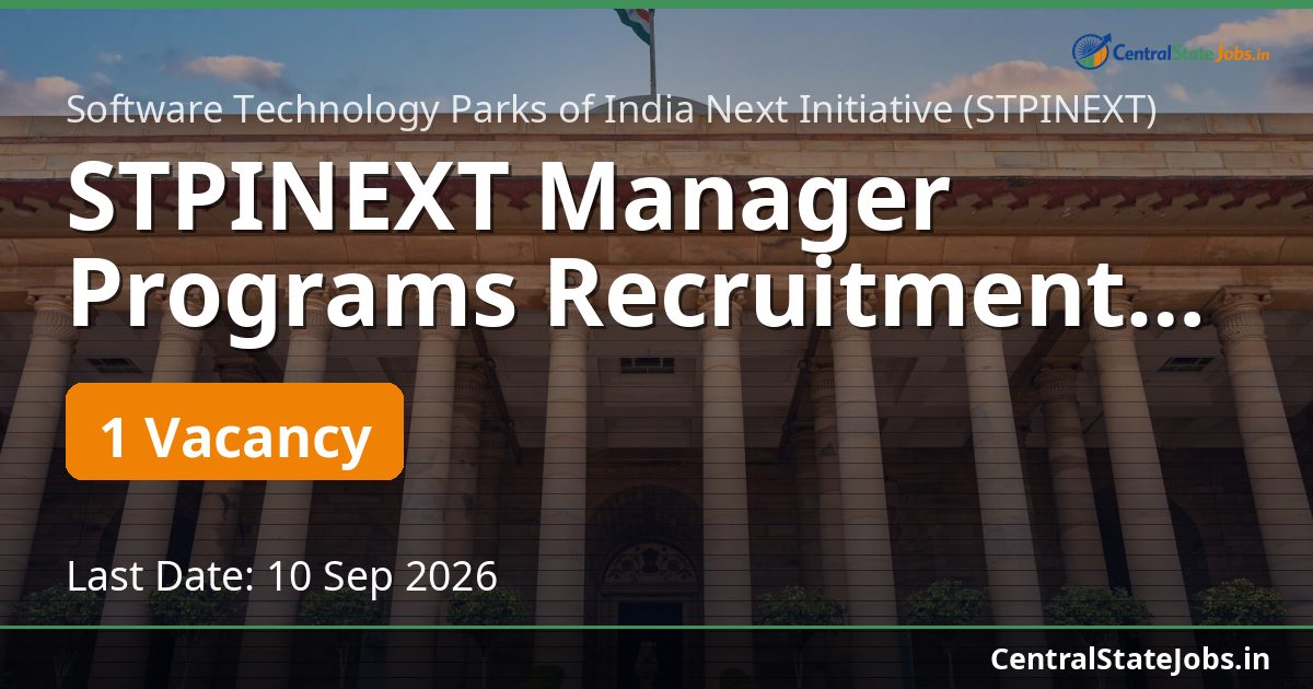 STPINEXT Manager Programs Recruitment 2026