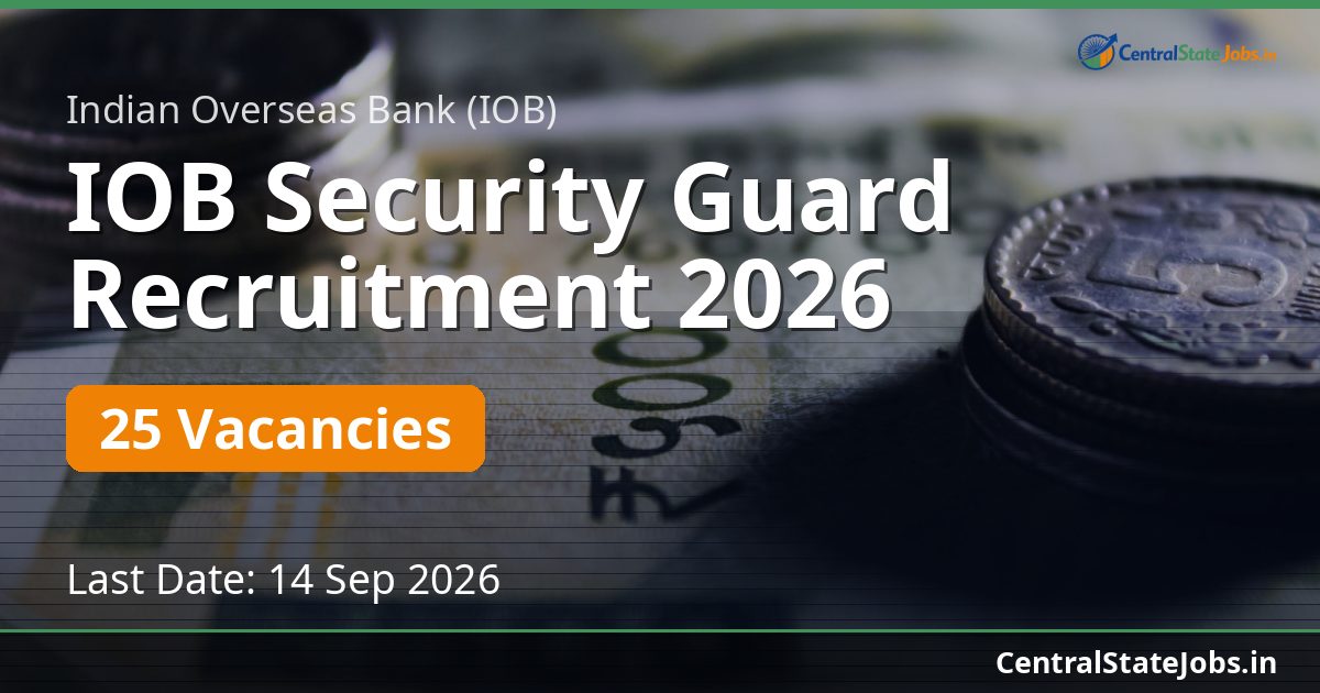 IOB Security Guard Recruitment 2026