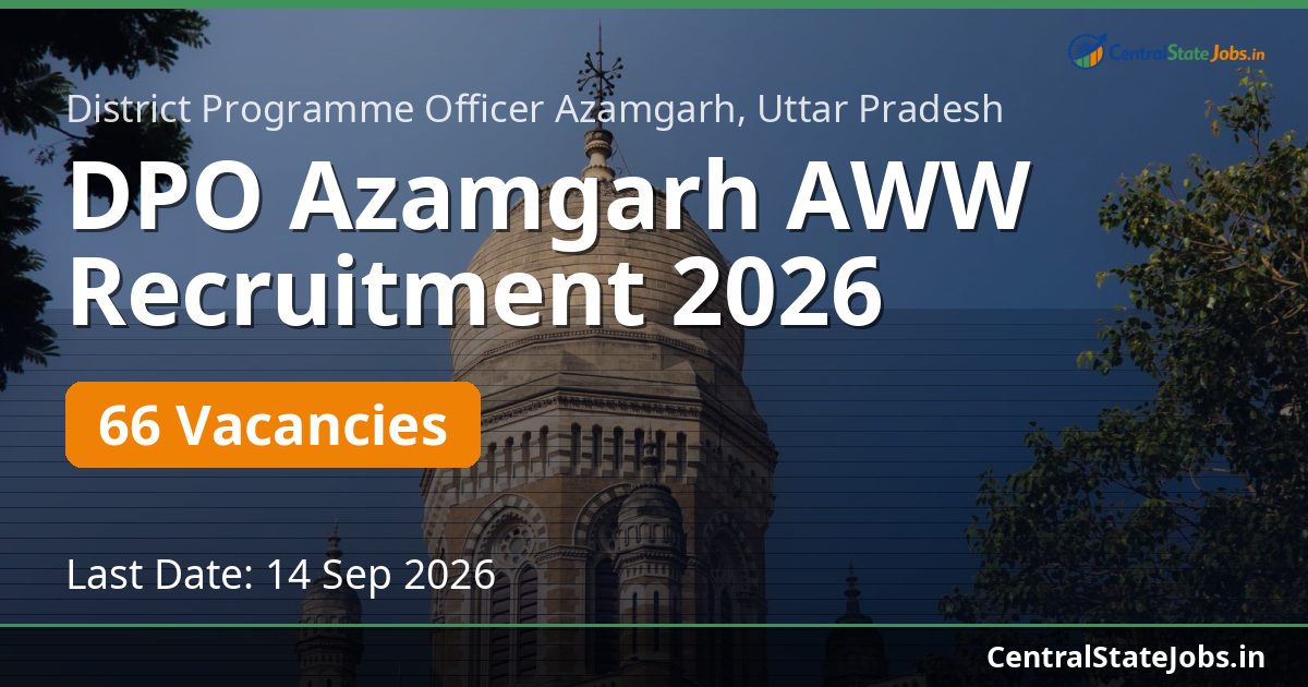 DPO Azamgarh AWW Recruitment 2026 — 66 Vacancies