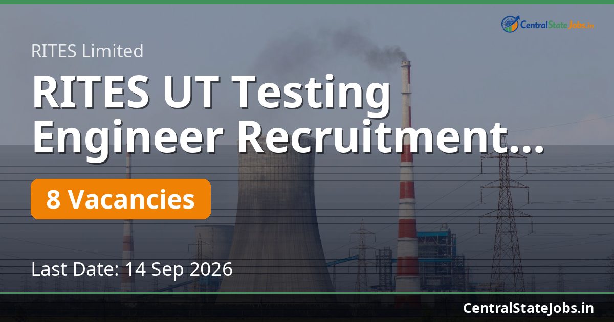 RITES UT Testing Engineer Recruitment 2026
