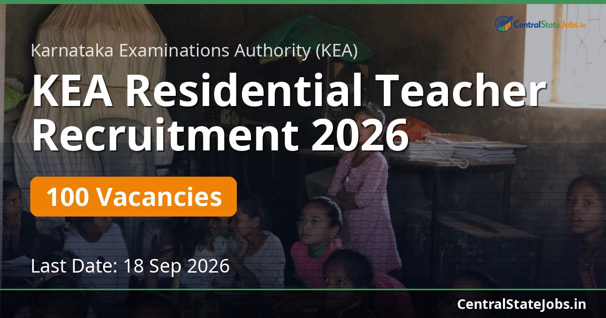 KEA Residential Teacher Recruitment 2026 — 100 Vacancies