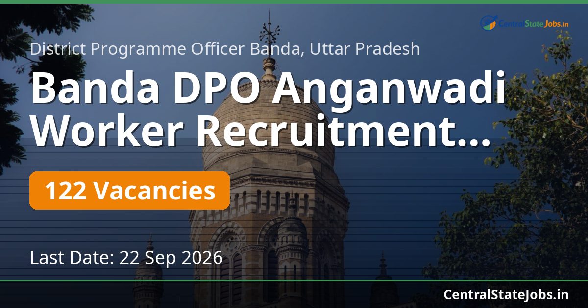 Banda DPO Anganwadi Worker Recruitment 2026 — 122 Vacancies