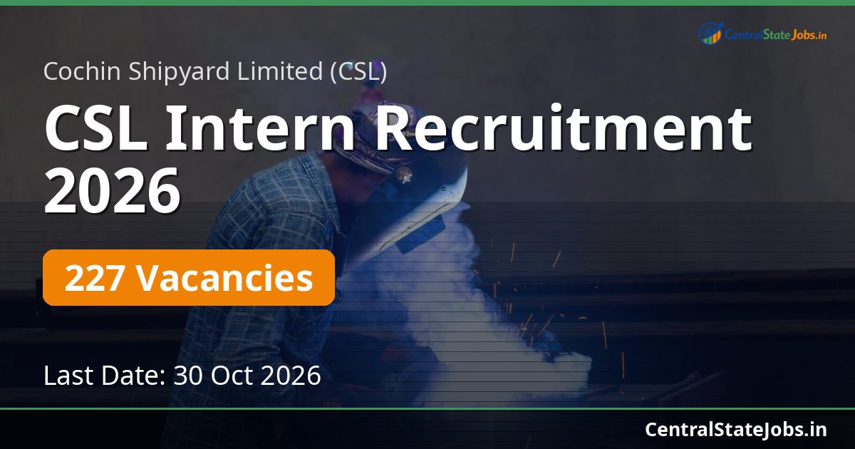 CSL Intern Recruitment 2026 — 227 Vacancies