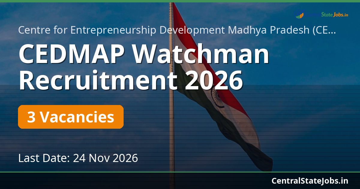 CEDMAP Watchman Recruitment 2026