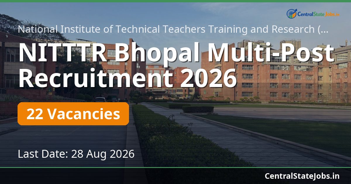 NITTTR Bhopal Multi-Post Recruitment 2026