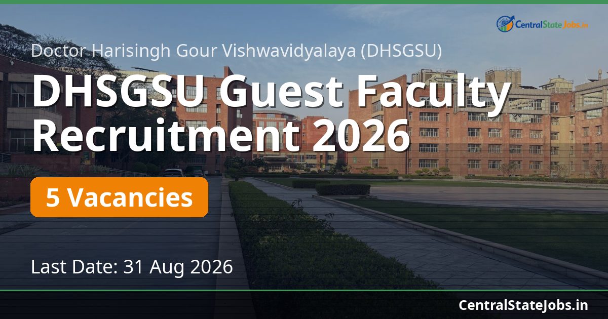 DHSGSU Guest Faculty Recruitment 2026