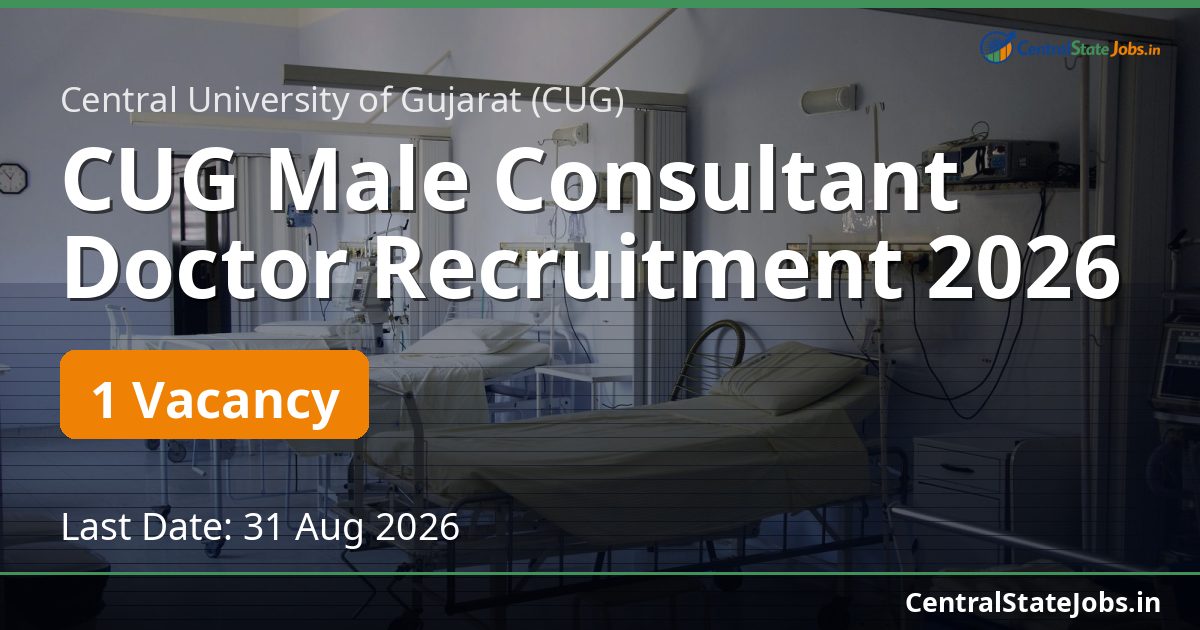 CUG Male Consultant Doctor Recruitment 2026