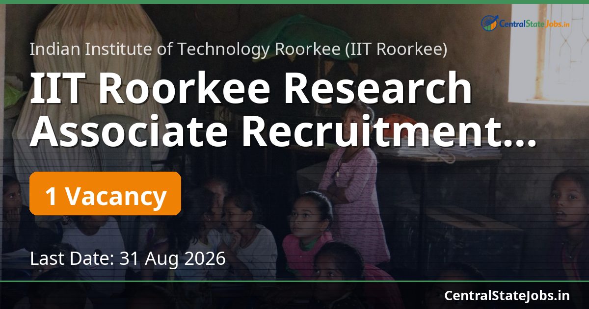 IIT Roorkee Research Associate Recruitment 2026