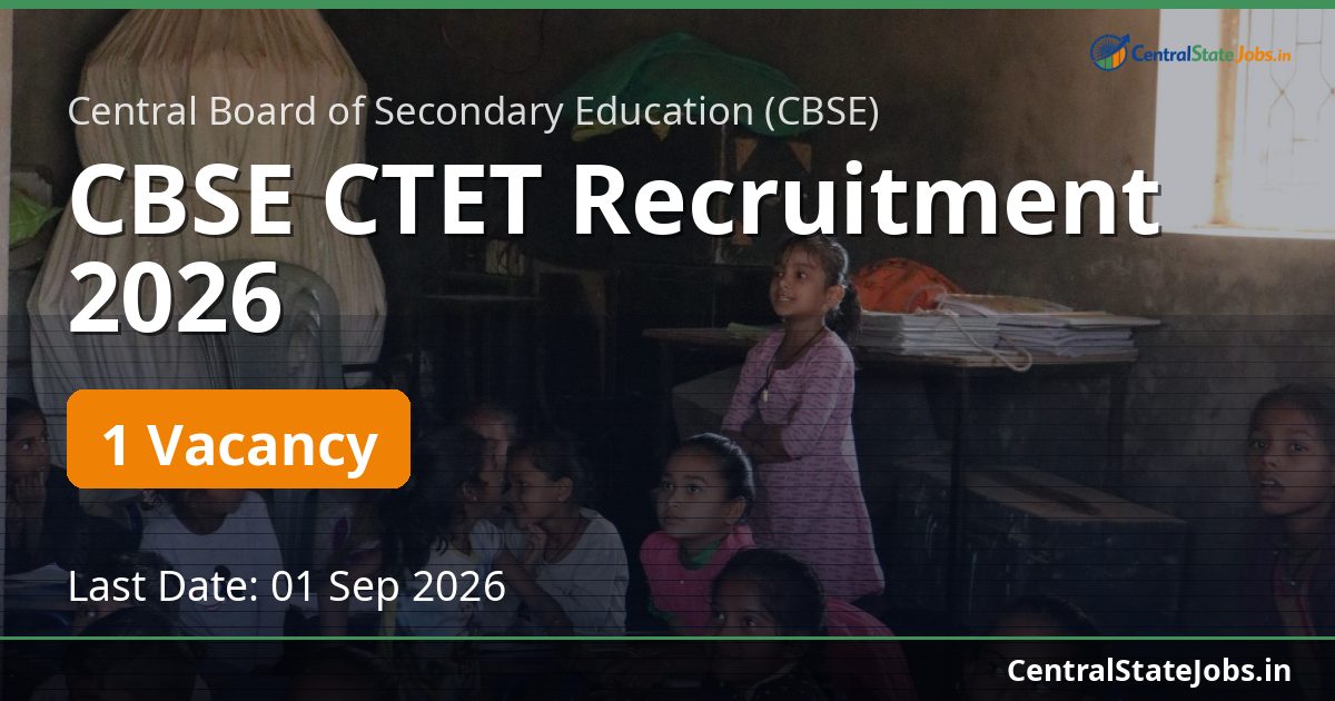CBSE CTET Recruitment 2026