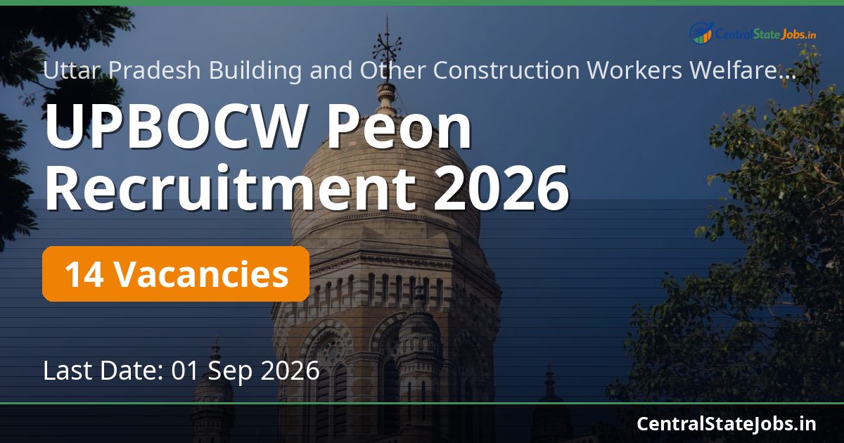 UPBOCW Peon Recruitment 2026