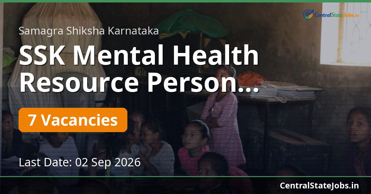 SSK Mental Health Resource Person Recruitment 2026