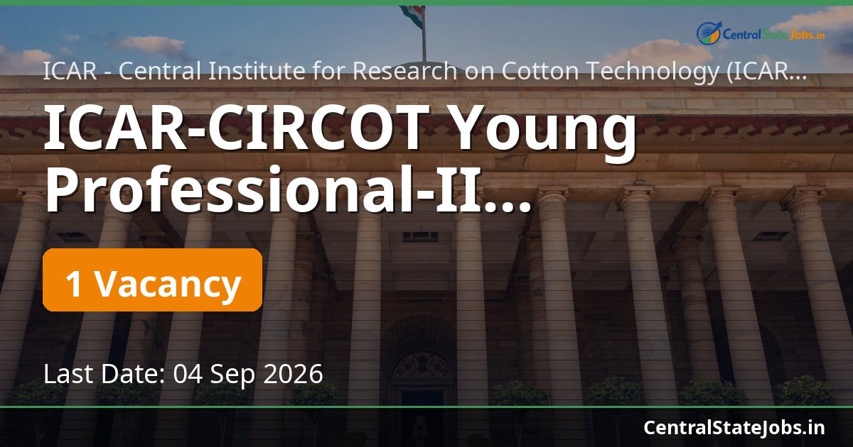 ICAR-CIRCOT Young Professional-II Recruitment 2026