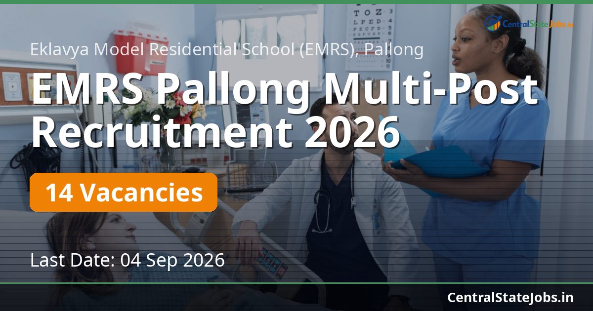 EMRS Pallong Multi-Post Recruitment 2026