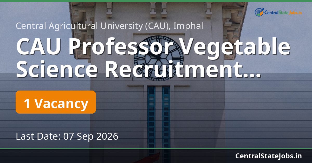 CAU Professor Vegetable Science Recruitment 2026