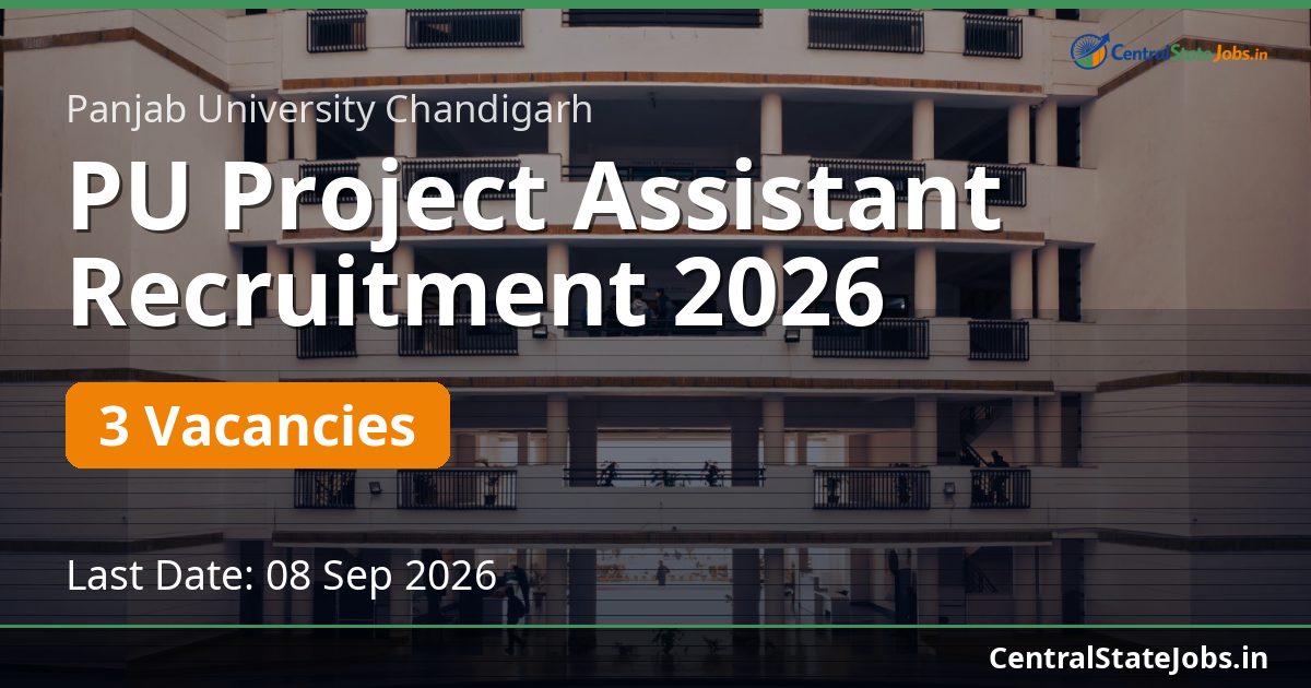 PU Project Assistant Recruitment 2026