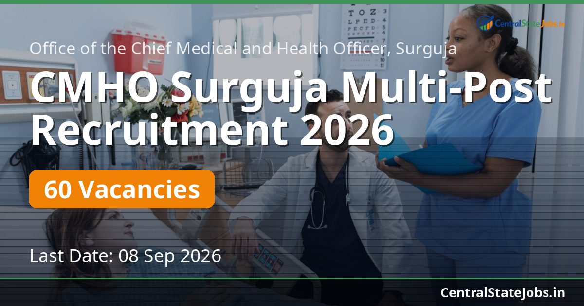 CMHO Surguja Multi-Post Recruitment 2026 — 60 Vacancies