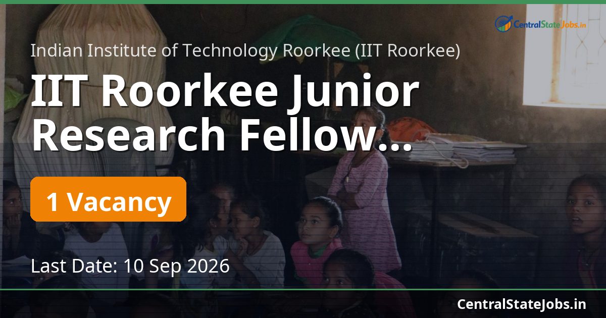 IIT Roorkee Junior Research Fellow Recruitment 2026