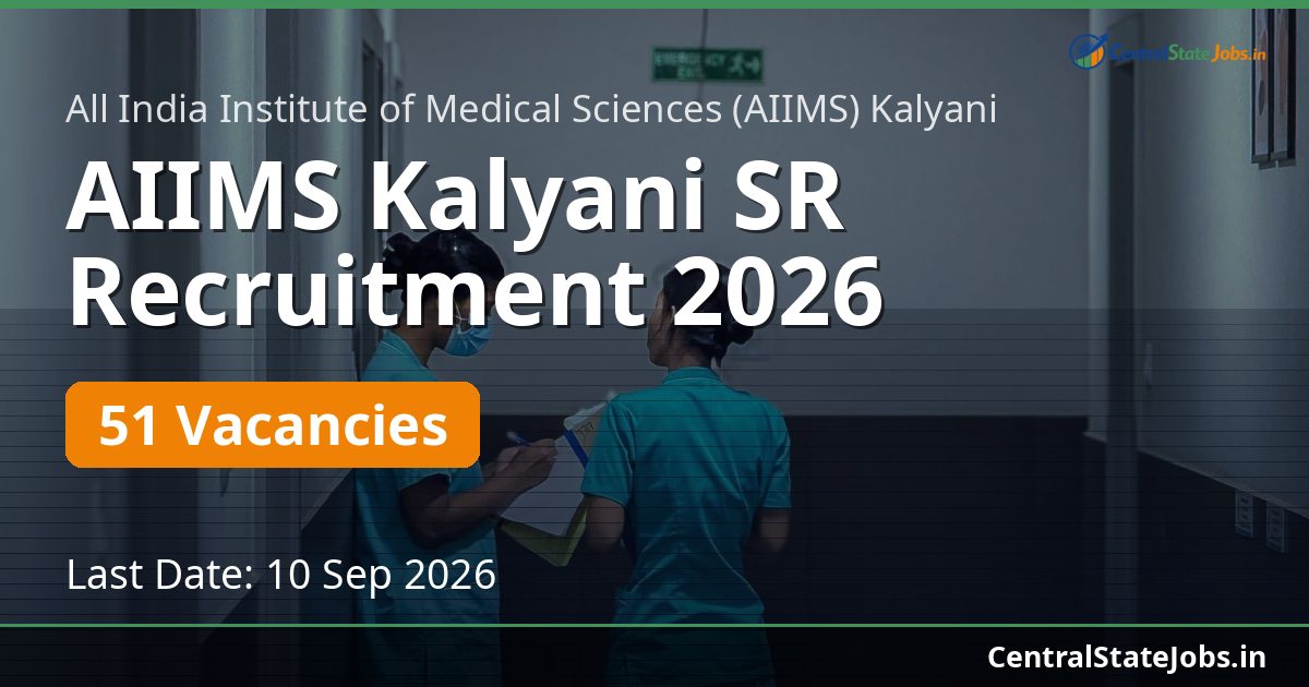 AIIMS Kalyani SR Recruitment 2026 — 51 Vacancies