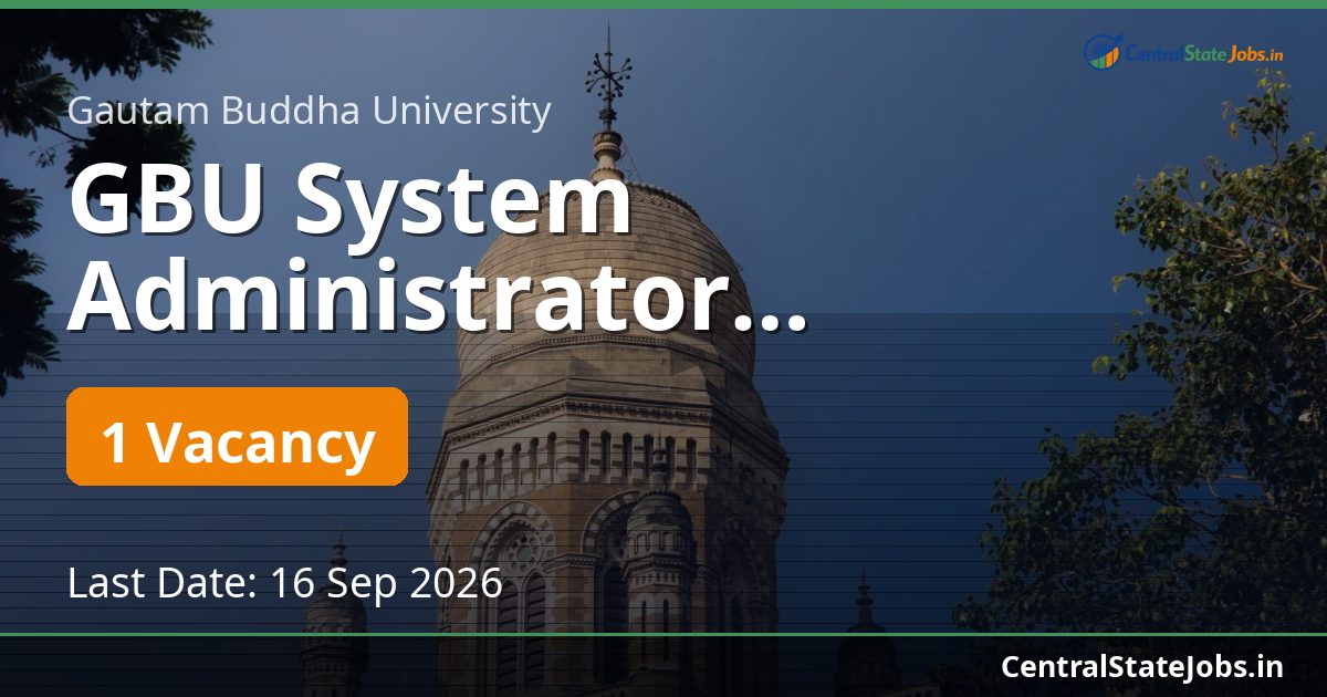 GBU System Administrator Recruitment 2026
